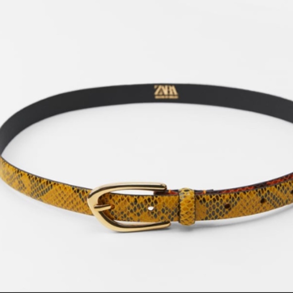 💛 FAUX SNAKESKIN LEATHER BELT - Picture 1 of 3